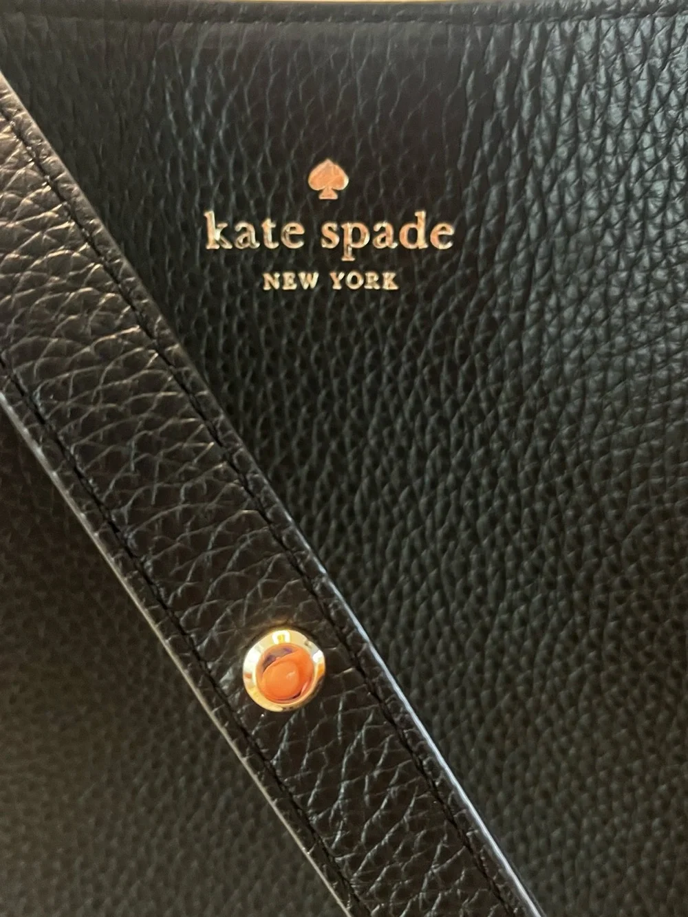 Kate Spade Julia Black Pebbled Leather Bucket Shoulder/Crossbody Purse